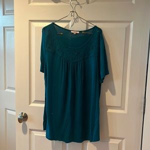 Ahlaray Short Sleeve Pleated Blouse size 2XL